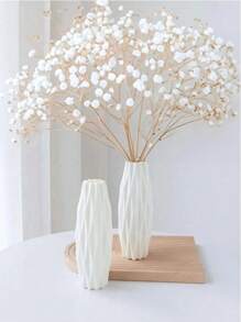 1pc Nordic Style White Vase, Plastic Vase With Creative Asymmetrical Shape, Suitable For Home Decor, Weddings, Parties, Holidays, Modern Desktop Decoration, Floral, Dried Flowers, Landscape Plants Rama Decoration Rama Gifts Birthday Graduation