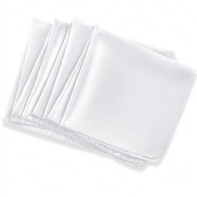 12pcs Polyester Satin Edged Solid Color Napkins, 11.8" X 11.8", 17" X 17", For Wedding/Party/Hotel Restaurant/Cafe Tabletop Decoration, Wipe Cloth, Country Style Party/Food Photography Backdrop