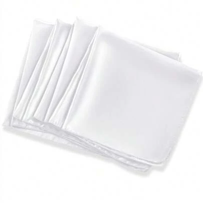 12 pièces Serviettes de couleur unie à bord satin en polyester, 30 cm x 30 cm, 43 cm x 43 cm, pour décoration de table de mariage/fête/hôtel restaurant/café, chiffon d'essuyage, style campagnard arrière-plan pour photographie de fête/nourriture