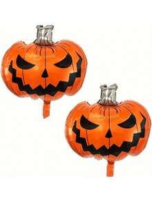 1/2/5 件巨型铝箔鬼脸南瓜气球，适用于派对、鬼屋、酒吧、办公室、家庭、室内外庭院装饰 - 彩色 - 查看 5