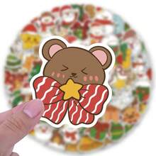 102 张圣诞贴纸乙烯基美学贴纸，适用于剪贴簿、日记、笔记本电脑、保险杠、滑板、水瓶、电脑、手机、卡通、安全帽、汽车贴纸和贴花 - 彩色 - 查看 5