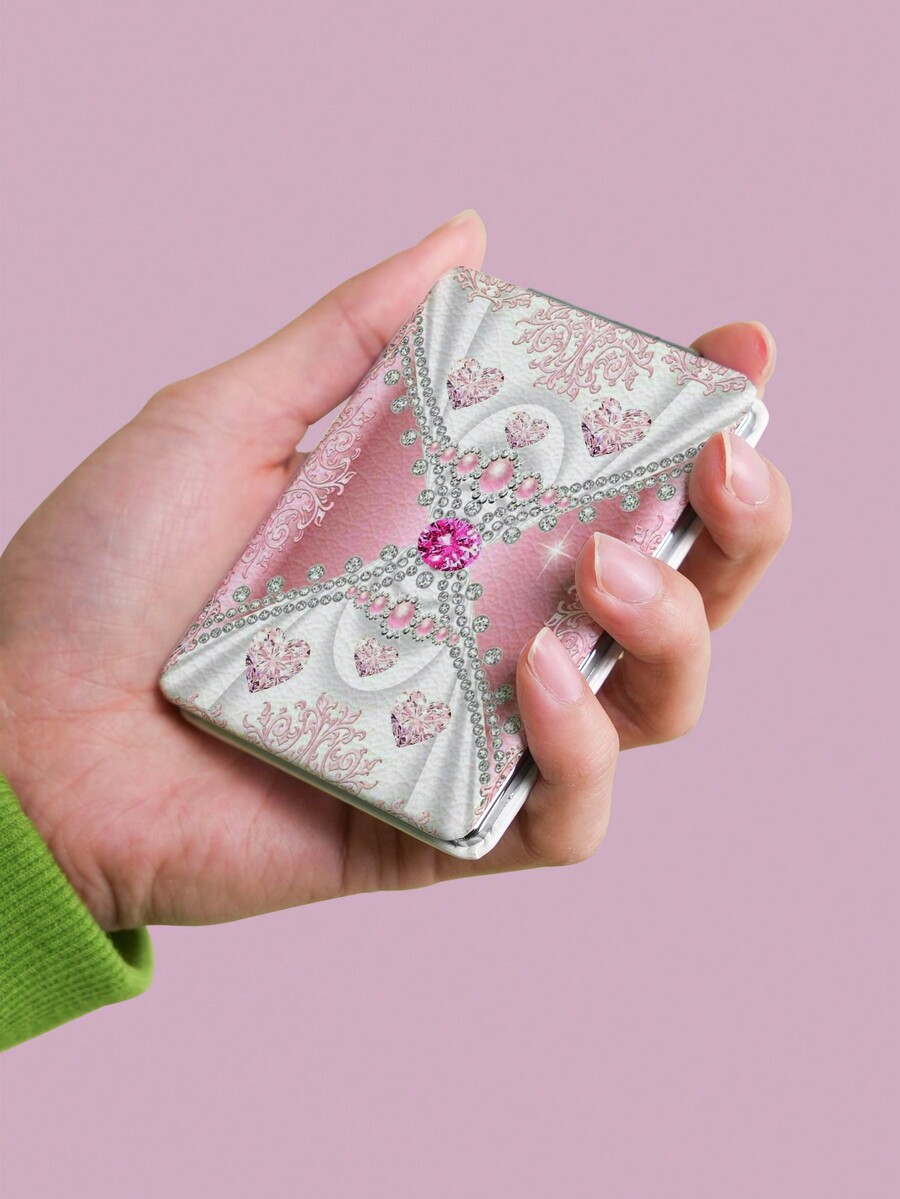 1pc Gemstone Series Portable Vanity Mirror, Foldable Lightweight