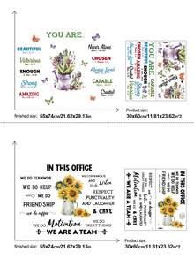 mama look 2 miếng/4 miếng 30*60cm/11,81*23,62in Miếng dán tường hình cây trồng trong chậu hình hoa hướng dương cho phòng khách phòng ngủ Miếng dán trang trí có thể tháo rời bằng PVC, tranh tường phòng tắm - Nhiều màu - Xem 4