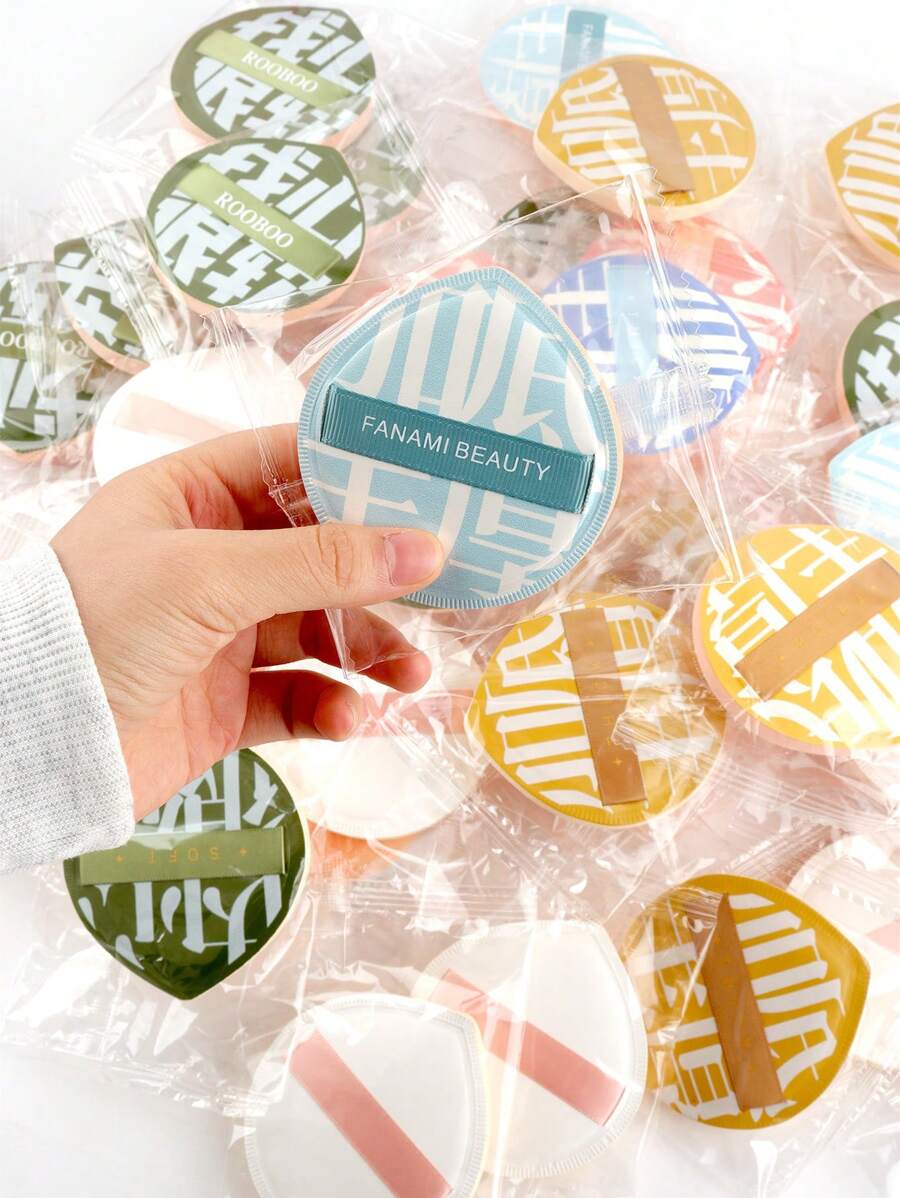 随机柔软不掉粉的棉花糖化妆海绵，易于上妆不结块，干湿两用，打造无痕妆容，方便旅行携带的化妆海绵 - 彩色 - 查看 1