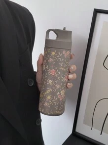 1 件 550ml/18.6oz 黄色花卉系列保温水瓶、杯子、翻盖饮水瓶、健身和户外运动水壶、学校用品、返校节日礼物 - 彩色 - 查看 12