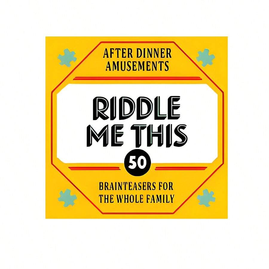 1 Set Riddle Me This Cards Game, 50 Brainteasers For The Whole Family, Family Friendly Trivia Card Game, Family Entertainment Supplies, Funny Party Games Board Games Card Games,Games Night,Card Games Family,Family Game,Table Top Games,Board Games>Over 14 Years,Games For Teens - Yellow - View 1