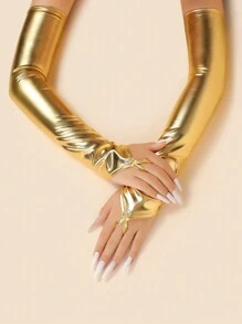 1 双漆涂层钩指手套，性感成人私密配饰，圣诞手套 - 彩色 - 查看 2