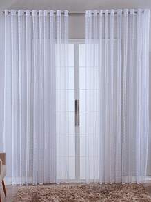 Curtain Living Room Voile Checkered Charm Decoration 4.00x2.80 - 白色 - 查看 5