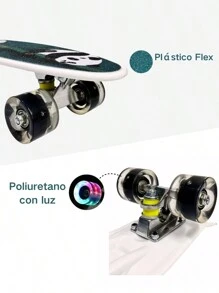 PATINETA ESTILO PENNY CON LLANTAS LUMINOSAS - Blanco - Ver 3