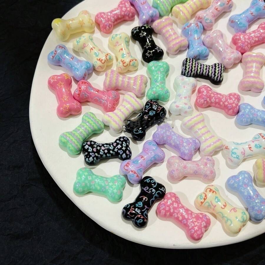 10pcs Mixed Dog Bone Shape Resin DIY Craft Accessories For Earrings