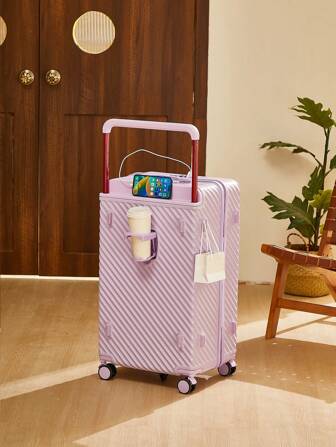 20 Inch/24 Inch/28 Inch Oversized Luggage With Reinforced Wide Handle, Pressure Resistant, Dry Wet Separation, Wear-Resistant And Silent Universal Wheels, USB Charging Port, Multifunctional Foldable Cup Holder - Bayer PC Material Is A Hard Shell Luggage Suitable For Long-Term Travel Suitcase Travel Suitcase Suitcases Suit Case Travel Luggage Carry On Suitcase Bag For School School Accessories School Stuff