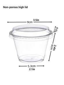 50入組透明迷你蛋糕杯，咖啡奶油蛋糕包裝、慕斯、布丁、果凍、提拉米蘇、冰淇淋和其他甜點専用布丁杯 - 無色 - 查看 3