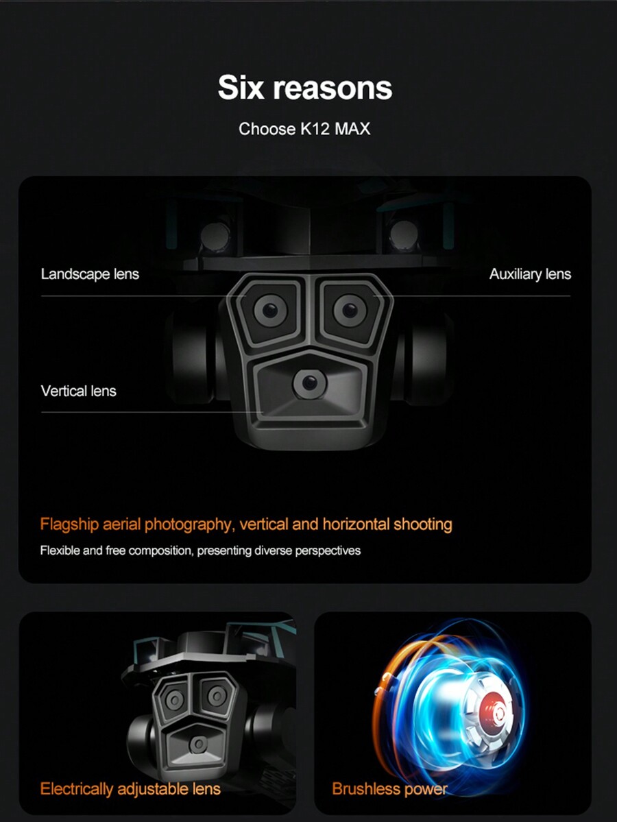 New Model K12 Foldable Remote Control Drone. High Configuration Version, Equipped With An