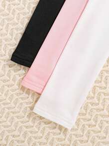 3件套少女秋季时尚印花圆领长袖T恤，柔软舒适，适合户外玩耍和青少年穿着。 - 彩色 - 查看 5