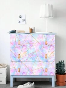 1 卷彩色几何简约图案儿童房装饰壁纸，自粘防水自粘贴纸，可撕下并粘贴，适用于儿童房卧室、幼儿园墙壁美化柜台家具改造翻新，三种尺寸可选：11.81 * 47.24、11.81 * 94.49、11.81 * 141.73 英寸 - 彩色 - 查看 3