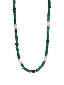 1 chiếc vòng cổ hạt cườm nhiều màu thời trang hình con công bằng đá tự nhiên, mã não đen, mắt hổ, ngọc trai và vỏ sò, thích hợp cho phụ nữ đeo hàng ngày - Đầy màu sắc - Xem 6