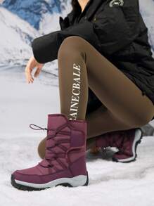 Nuevas botas de nieve cálidas y de felpa para mujer, botas de mujer de moda para exteriores con plataforma, antideslizantes, botas de senderismo de invierno cálidas para mujer, botas de tobillo cálidas y de felpa para mujer