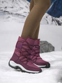 Nuevas botas de nieve cálidas y de felpa para mujer, botas de mujer de moda para exteriores con plataforma, antideslizantes, botas de senderismo de invierno cálidas para mujer, botas de tobillo cálidas y de felpa para mujer
