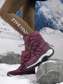 Nuevas botas de nieve cálidas y de felpa para mujer, botas de mujer de moda para exteriores con plataforma, antideslizantes, botas de senderismo de invierno cálidas para mujer, botas de tobillo cálidas y de felpa para mujer