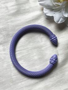 1pc European & American Fashionable Lacquered Twisted Rope Open Bangle Bracelet, Versatile Accessory For All Seasons & Holidays