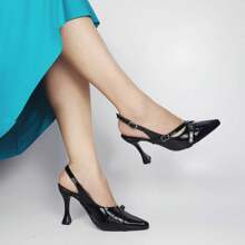 Scarpin Feminino Preto Bico Clássico Salto Alto Confortável Moda