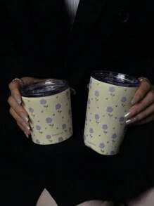 1 个 350ML/11.8OZ 或 280ML/9.47OZ 紫玫瑰系列水杯，双层不锈钢咖啡杯，保温杯，学校用品，节日礼物水瓶 - 彩色 - 查看 3