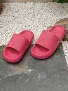 女童时尚拖鞋，舒适软底室内外两用露趾多功能拖鞋 - 玫紅色 - 查看 3