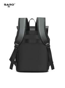 saroxi 男士翻盖背包，双隔层，大容量，防刮，耐磨，适合通勤，涤纶，休闲，时尚，理想礼物圣诞节格子印花电脑包抽绳翻盖口袋黑色包徒步旅行学生大容量多功能户外便携背包度假流浪包礼物情人节包书包贴纸包夏季返校海滩笔记本电脑包运动生活夏季包春假包背包旅行必备大包