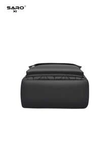 saroxi 男士翻盖背包，双隔层，大容量，防刮，耐磨，适合通勤，涤纶，休闲，时尚，理想礼物圣诞节格子印花电脑包抽绳翻盖口袋黑色包徒步旅行学生大容量多功能户外便携背包度假流浪包礼物情人节包书包贴纸包夏季返校海滩笔记本电脑包运动生活夏季包春假包背包旅行必备大包