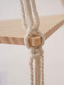 1pc Handmade Wooden Hanging Wall Storage Rack, Boho Style Triangle Panel Multi-Layer Wall Mounted Wall Art Decor Shelf, Suitable For Home, Bedroom, Garden, Room Decor, Personalized Display Rack, Back To School Season, Home Decor, Christmas, Thanksgiving, Gifts, Wall Hanging Decoration - Multicolor - View 6