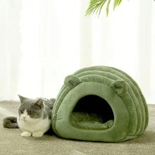 1 件毛毛虫形状猫狗屋，冬季温暖密封半封闭猫床，狗床，可洗狗猫床，温暖柔软的宠物洞窝（适合 8.8 磅以下的宠物） - 彩色 - 查看 4