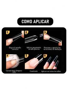 Tips Soft Gel Uñas Postizas Forma Square Corto Transparente 600pzs - transparente - Ver 3