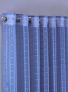 Curtain Living Room Voile Checkered Charm Decoration 4.00x2.80 - 灰色 - 查看 4