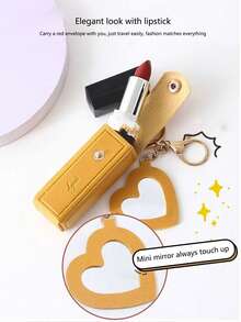1 个钥匙扣唇膏盒，迷你、小巧、方便、时尚、可爱，适合挂在背包上，不会忘记，方便旅行 - 彩色 - 查看 10