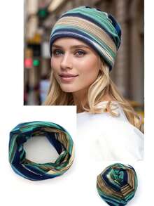 1 chiếc mũ len chui đầu cầu vồng mùa thu đông giản dị mới của Hàn Quốc thời trang mũ ba công dụng mũ ấm tháng mũ xoắn mũ len chui đầu yếm in sọc mũ đa năng mùa thu đông in họa tiết cà vạt mũ ấm dành cho nữ mũ len beanie hip hop dành cho cả nam và nữ mũ len mùa thu đông ấm áp mùa thu xuân dành cho nữ mũ thể thao ngoài trời mũ len beanie hoa giản dị mũ len beanie in sọc mũ đa năng - Nhiều màu - Xem 4