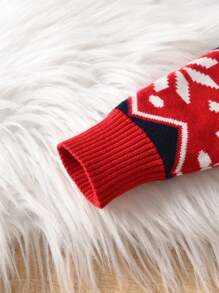 Young Boy Christmas Santa Claus Sweater, Pullover, Suitable For Spring, Autumn And Winter - Red - View 5