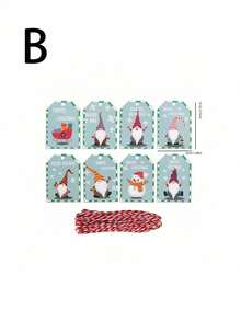 48/96 件/包圣诞派对礼品装饰卡、礼品标签、圣诞节 - 彩色 - 查看 3