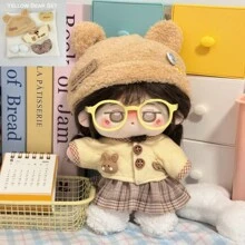 20 厘米毛绒玩偶服装娃娃男女通用连帽衫服装、生日和圣诞礼物、玩偶 - 彩色 - 查看 8