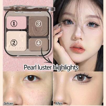 VEECCI 自由且易于绘制的高光和轮廓调色板哑光荧光笔