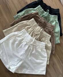 Women's High Waisted Sweatpants With Elastic Waistband And Pocket - trắng - Xem 2