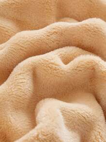 1pc Flannel Solid Color Blanket, Suitable For Bed Or Sofa - Camel - View 8