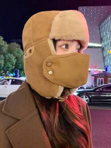 1pc Women Winter Plush Warm Trapper Hat, Unisex Earmuff Thicken Fleece Windproof Ski Mask Balaclava For Casual, Street, Outdoor Sports Such As Skiing, Cycling, Travel, Party, Daily Use - MM1703 - View 13