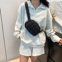 Quilted Puffy Waist Bag, Fashion, Super Comfy, Adjustable Crossbody Bag, Suitable For Women, Perfect For Running, Shopping, Hiking And Workout Organizer Storage Storage Bag Organization