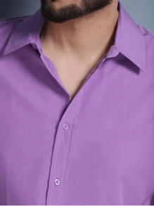 Men Shirts - 紫丁香色 - 查看 2