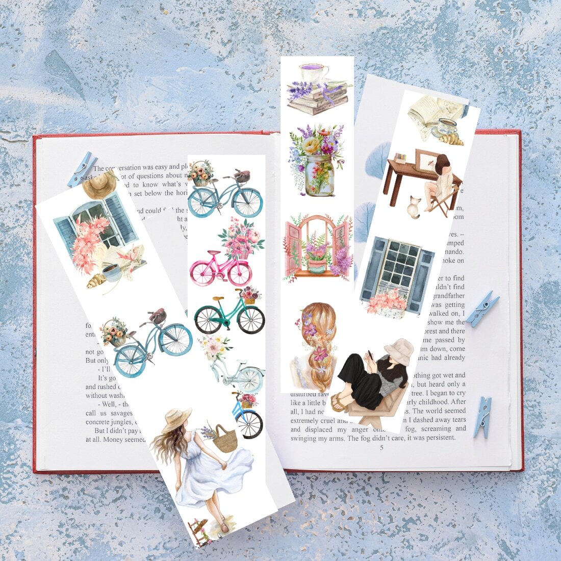 Birth Flower Uv Dtf Decals For Acrylic Bookmark Blanks Double Sided Bookmark Blanks UV DTF Bookmark Wraps - 24 Sheets Butterfly Design Transfer Stickers For DIY Acrylic Bookmarks 3D Bookmark Stickers Acrylic - View #6