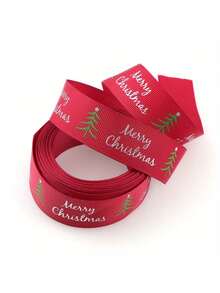 Ruy băng Grosgrain 5 yard/cuộn dùng để gói quà Giáng sinh, ruy băng đóng gói trang sức DIY, ruy băng trang trí bó hoa quà tặng, ruy băng trang trí ngày lễ, ruy băng gói quà. - Đỏ - Xem 4