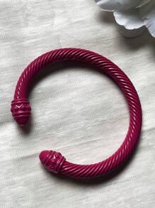 1pc European & American Fashionable Lacquered Twisted Rope Open Bangle Bracelet, Versatile Accessory For All Seasons & Holidays