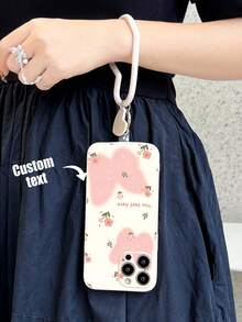 Ốp điện thoại chống rơi hình hoa bướm bằng TPU màu trắng dành cho ngày lễ tình nhân 1 chiếc & 1 dây đeo hình trái tim bằng silicon màu trắng, tương thích với iPhone/Android///OPPO/Galaxy/OPPO/Redmi - Màu be - Xem 6