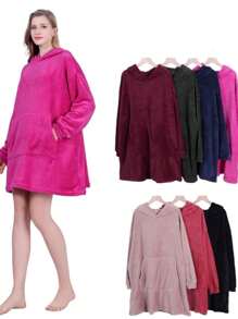 Maxi sudadera cobija grande con capucha color al azar - Multicolor - Ver 1