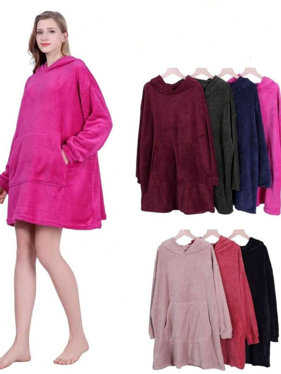 Maxi sudadera cobija grande con capucha color al azar - Multicolor - Ver 1
